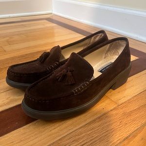 Brown suede loafer